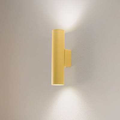 Argon Wandlamp Cerro, geel, staal, Ø 6 cm, omhoog/omlaag