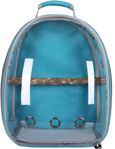 Reiskooi voor Vogels, Draagtas voor Papegaaien, Rugzak met Transparante Capsule en 360° Uitzicht, Ademend Ontwerp voor Huisdieren