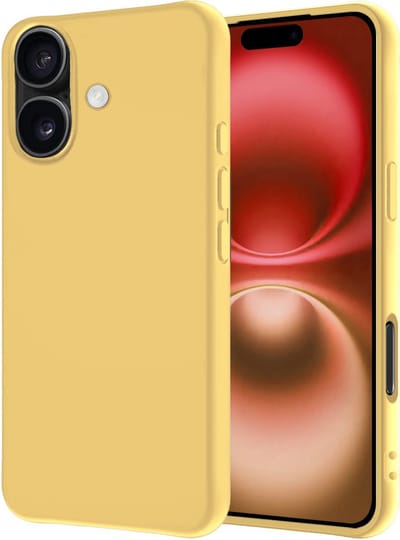 Hoesje - Geschikt voor Apple iPhone 16 - Sterk & Shockproof - Hoes Cover - Siliconen Case - Geel