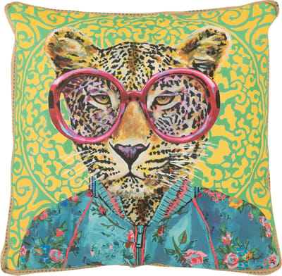 J-Line kussen Tijger Popart - polyester/linnen - mix