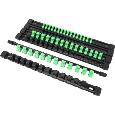 6 Pièces Organisateur de Porte-Douilles 1 4in 3 8in 1 2in Clips Amovibles Rail Porte-Clips pour Douilles Peu Profondes et Profondes