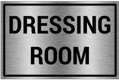 Dressing room bord - gecoat brushed aluminium - grijs zwart | 30 x 20 cm