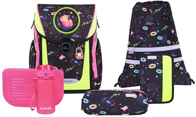 McNeill schooltas Primo Schoolbag Set 9-delig Capybar kleurrijke