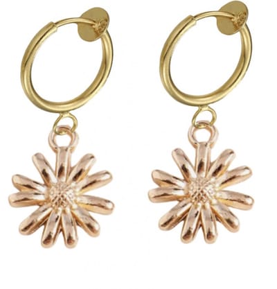 Klem oorbellen - bloem - rose goudkleur - geen gaatje- Charme Bijoux