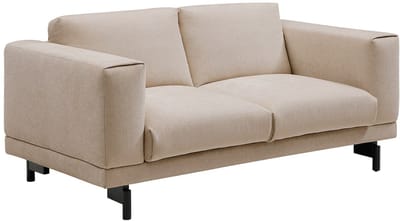 Vente-unique Tweezitsbank in beige chenillestof DEMBOLA