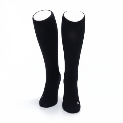 WeirdoSox - Compressie sokken - Knie hoogte - Steunkousen voor vrouwen en mannen - 1 paar - Zwart 35/38 - Ideaal als compressiekousen hardlopen - compressiekousen vliegtuig