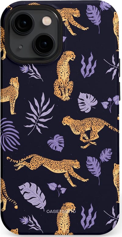 Casetastic Hoesje Geschikt voor Apple iPhone 13 Mini Magsafe - Stijlvolle Beschermende Duo-layer Case - Cheetah charisma