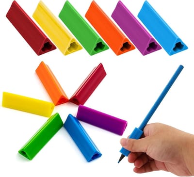 12 Stuks Siliconen Pen Grip, Ergonomische Pennenhouder voor Kinderen, Antislip Schrijfhulpmiddel, Links- en Rechtshandigen, Perfect voor School en Schrijven (6 Kleuren)