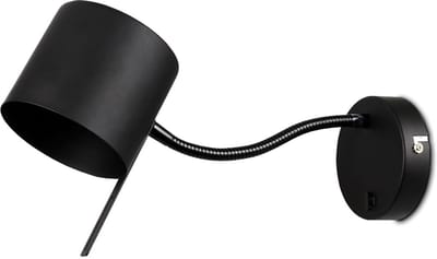 Kwazar Luminaire wandlamp met schakelaar plafondlamp GU10 230V GARY kinderkamer, woonkamer, bibliotheek, slaapkamer (zwart)