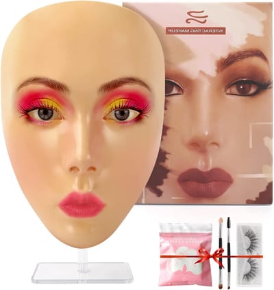 Herbruikbaar Make-up Oefenbord van Silicone - Volledige Gezichtsoefening voor Beginners, Make-up Training en Oefening voor Professionele Technieken