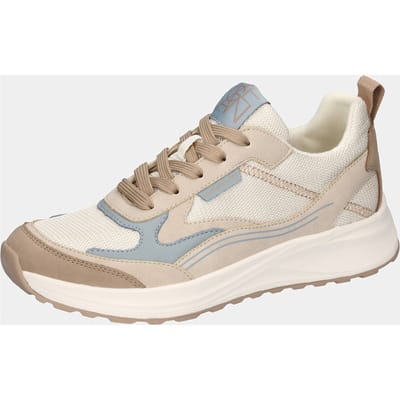 Sneakers van leer en mesh - beige / blauw - Gr. 4 van Goldner Fashion