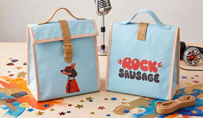 Teckel - lunchtas - koeltas - koelbox - teckelprint - hond - blauw - rock sausage - 30x24x16cm - teckel lunchtas