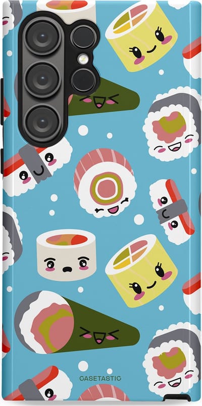 Casetastic Hoesje Geschikt voor Samsung S23 Ultra - Stijlvolle Beschermende Duo-layer Case - Sushi mania