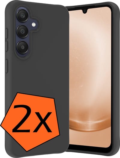 Hoes - 2 Stuks - Geschikt voor Samsung Galaxy A25 - Sterk & Shockproof - Case Siliconen - Back Cover - Telefoon Hoes - Zwart