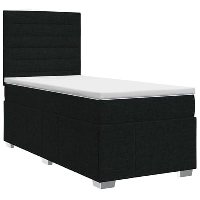 vidaXL - Boxspringbed - met - matras - met - hoofdeinde - Zwart - 100 - x - 200 - cm - Stof