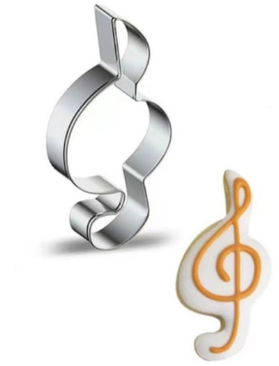 Uitsteekvorm Muzieksleutel - G-Sleutel - 7,2x3,5CM - RVS vorm voor het uitsteken van deeg - Muziekkoekjes bakken