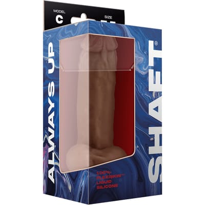 Shaft Model C 7.5 inch Liquid siliconen dildo met Balls Oak - Bruin - 2 cm
