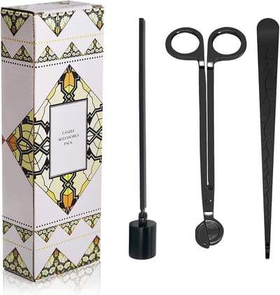 3-in-1 Kaars Onderhoudsset met Lonttrimmer, Lontdipper en Kaarsensnuiter