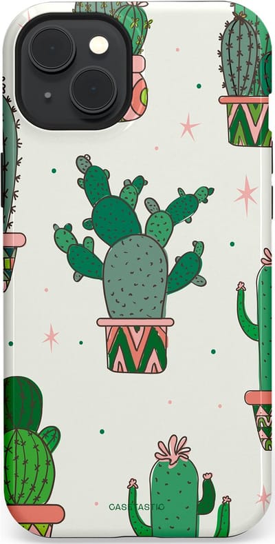 Casetastic Hoesje Geschikt voor Apple iPhone 15 Plus Magsafe - Stijlvolle Beschermende Duo-layer Case - Zonnige Cactus