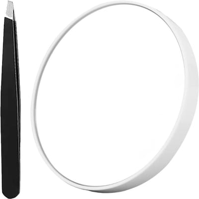 102030X Miroir Grossissant Points Noirs Haute Définition Rond Agrandissant Miroir Cosmétique Gain de Place 3,5 Pouces