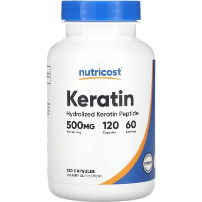 Nutricost, Keratine, 500 mg, 120 capsules (250 mg per capsule)