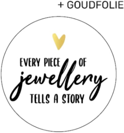 20x Sluitsticker - Every piece of Jewellery tells a story - leuk inpakken - sticker - sluitzegel - sieraden
