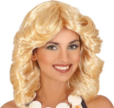 Guirca Fiestas Verkleedpruik voor dames - blond - diva - jaren 70 - feestpruik - foute feest pruik - carnaval
