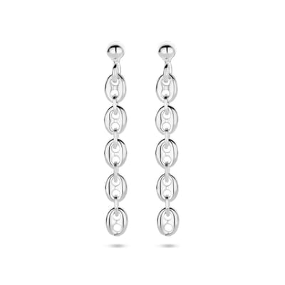 Zilver Gerhodineerd Oorhangers Koffieboon 1335816
