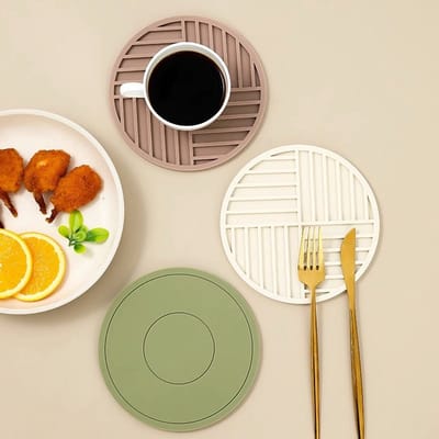 Pannenonderzetters set van 3 - siliconen rond - warmteisolatiekussen - bescherm je tafel - SnelShoppen
