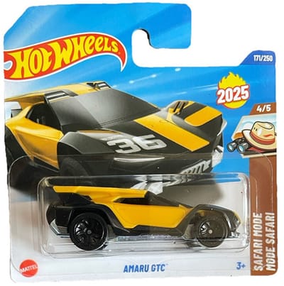 HOT WHEELS AMARU GTC 36 BLACK YELLOW 171/250 HW SAFARI MODE 4/5 SHORT CARD