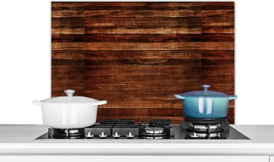 Spatscherm keuken 80x55 cm - Kookplaat achterwand Hardhout - Robuust - Patronen - Muurbeschermer - Spatwand fornuis - Hoogwaardig aluminium