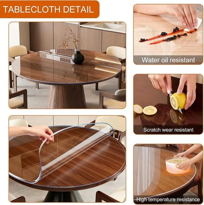 Glazen Tafelkleed - Tafelbeschermer PVC - Meubels Beschermen - Waterdicht Krasbestendig - Doorsnede 60cm - Transparant