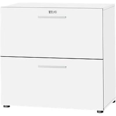 Schäfer Shop  Select Hangmappenkast SET UP, 2 hangmappenladen, afsluitbaar, B 800 x D 420 x H 744 mm, wit/wit