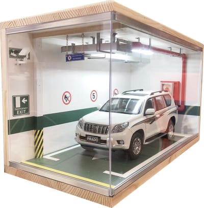 SD-Modelcartuning Parking diorama - Schaal 1:18 modelauto garage met LED verlichting