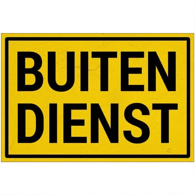 Buiten dienst bord | Sign Again materiaal | 18 x 12 cm
