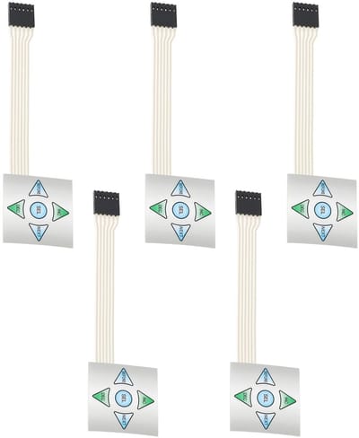 5 Stuks 5 Toetsen Matrix Array Membraan Toetsenbord Bedieningspaneel 40x40mm voor Elektronische Projecten, DIY en Robotica