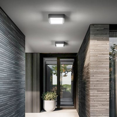 Fabas Luce LED buiten plafondlamp Diuk, donkergrijs, metaal, IP65