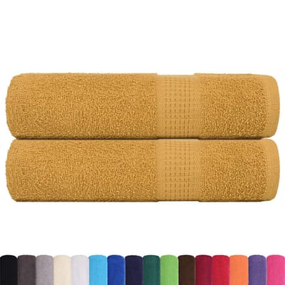 vidaXL - Badhanddoeken - FROGN - 2 - st - 100x150 - cm - 360 - g/m² - goud