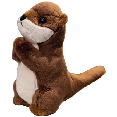 Kawaii Otter Pluche La Loutre Pluche Speelgoed Gevuld Kalmeer Baby Dier Pop Kussen Kerst Verjaardagsfeest Cadeau Kamerdecoratie 19cm wit