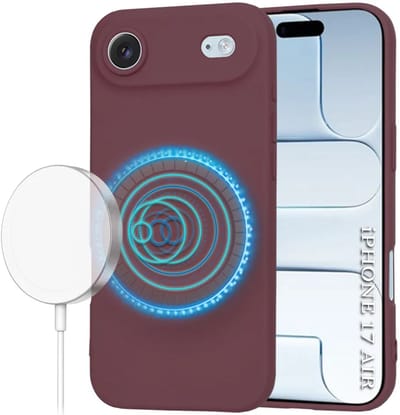 Hoesje geschikt voor Apple iPhone Air - Techsuit Soft Flex Silicone Back Cover - Geschikt voor MagSafe - Plum Red