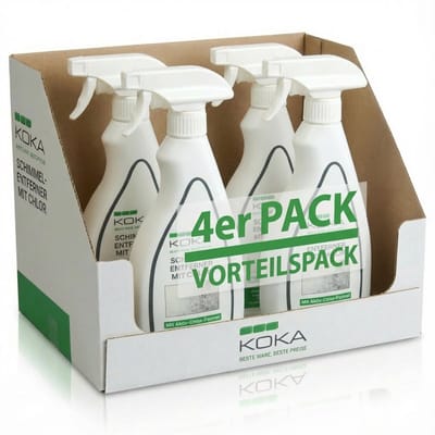 4x KOKA Schimmelverwijderaar Actief Chloor Wand Anti-Schimmel Spray Schimmelreiniger
