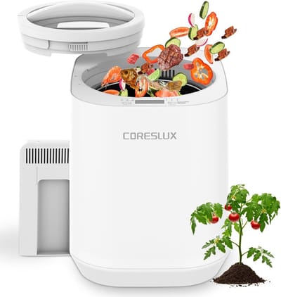 Elektrische Compostbak - Keuken Composter - Voedselafval Verwerken - Afvalreductie tot 90% - 32 x 26 x 33 cm - Wit