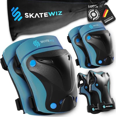 Kinderen Beschermers - Valbescherming Set - Veilig Sporten - Ademend Materiaal - 6-delig - Blauw