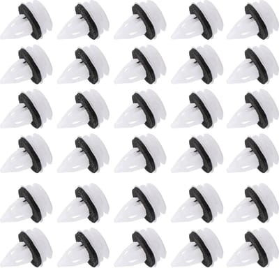 50 Stuks - Universele Robuuste Auto Deurclips Set - Met Foam Ring - Autopaneel interieur clips - Bekleding Clip - PVC Witte Bumper, Interieur & Exterieur Panel Bevestigingen - Vervangende Clips voor Autoreparatie en Onderhoud
