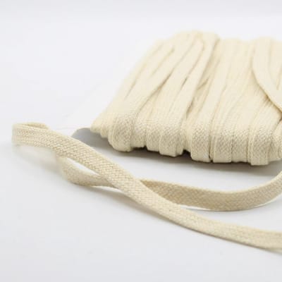 Plat Katoenen Touw 1 cm x 20 m – Gevlochten Trekkoord voor Kleding, Gymtas & Schoenen – Marineblauw