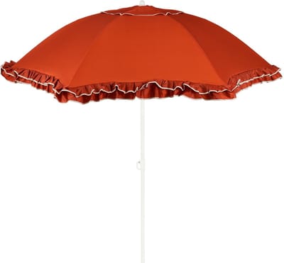Mica Decorations Kantelbare Parasol met Streepprint - Stokparasol 238 x Ø195 cm - Tuin of Balkonparasol - Polyester, Staal - Geel, Roze