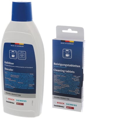 Onderhoudsset voor volledig automatische espressomachines - 10 reinigingstabletten - 1x 500ml vloeibare Ontkalker
