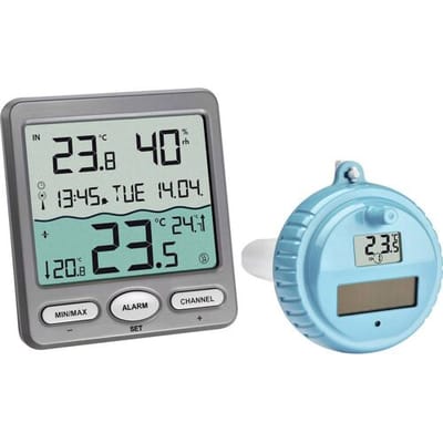 TFA Dostmann VENICE Funk-Pool-Thermometer 30.3056.10 Zwembadthermometer Antraciet