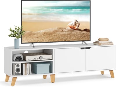 VASAGLE - TV Meubel - TV-meubel met 2 Deuren - 160 cm Lang - Verstelbare Planken - Voor Woonkamer Slaapkamer