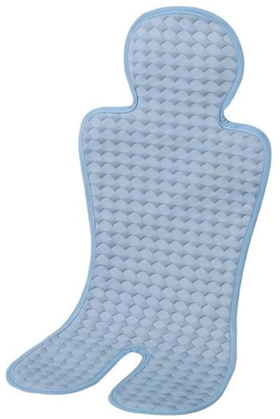 Koelmatje voor kinderwagen – Koelmatje voor autostoeltje – Ademend koelmatje – Geschikt voor warm weer – S-vormig koelmatje – Diepblauw